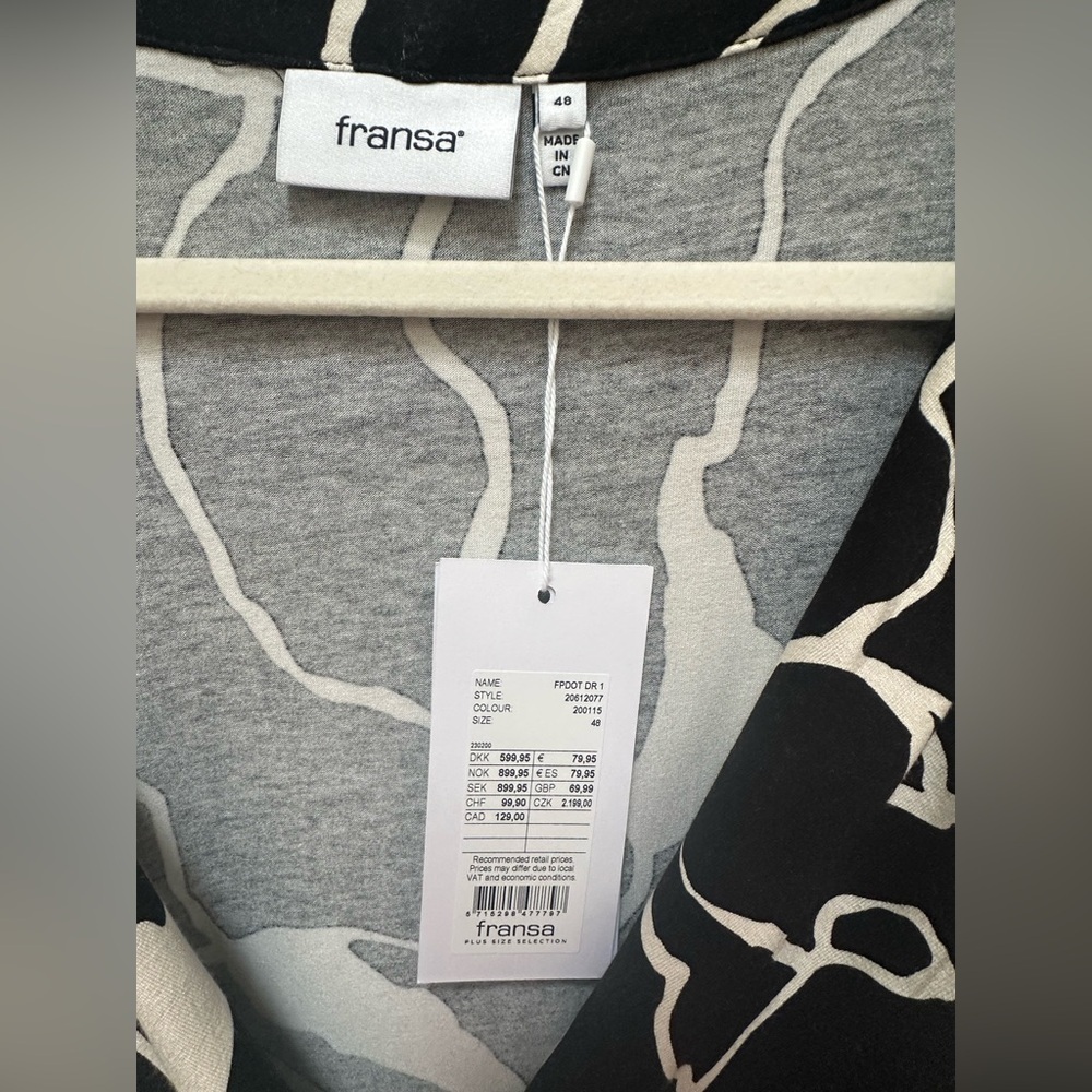 ✨ NWT Fransa Black And White Maxi Dress With Pockets - Picture 12 of 15